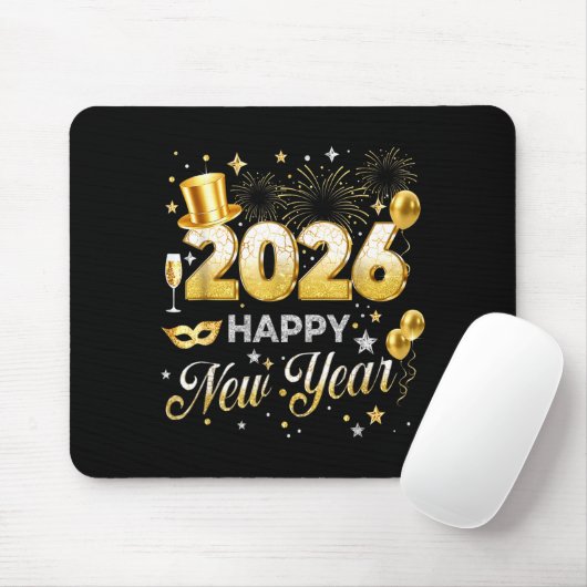 Happy New Year 2026 Funny New Years Eve Party Men Mousepad (Mit Mouse)