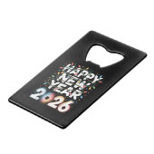 Happy New Year 2026 Geldbeutel Flaschenöffner (Rückseite Schrägansicht)