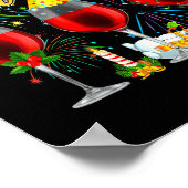 Happy New Year 2026 Gles Of Wine Fireworks New Yea Poster (Ecke)