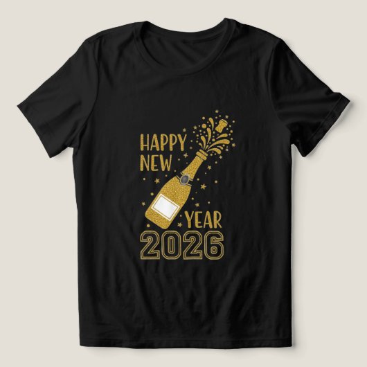 Happy New Year 2026 Glitter Tee for Women (Design Vorderseite)