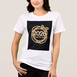  Happy New Year 2026 Glitter Tee for Women