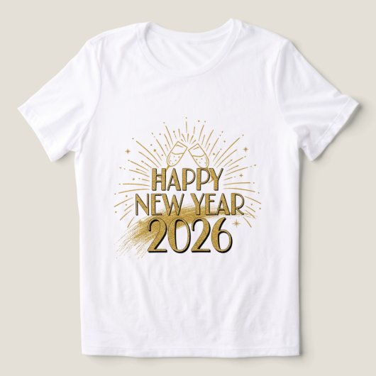 Happy New Year 2026 Glitter Tee for Women (Design Vorderseite)