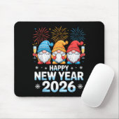 Happy New Year 2026 Gnome Cute Holiday Celebration Mousepad (Mit Mouse)