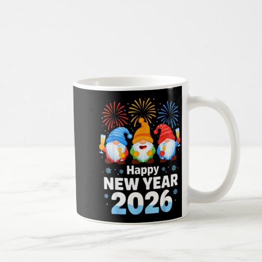 Happy New Year 2026 Gnome With Fireworks And Champ Kaffeetasse (Rechts)
