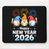 Happy New Year 2026 Gnome With Fireworks And Champ Mousepad (Vorne)