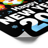 Happy New Year 2026 Gnome With Fireworks And Champ Poster (Ecke)