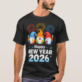 Happy New Year 2026 Gnome With Fireworks And Champ T-Shirt (Vorderseite)