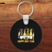 Happy New Year 2026 Gnomes Drinking Champagne New  Schlüsselanhänger (Vorderseite)