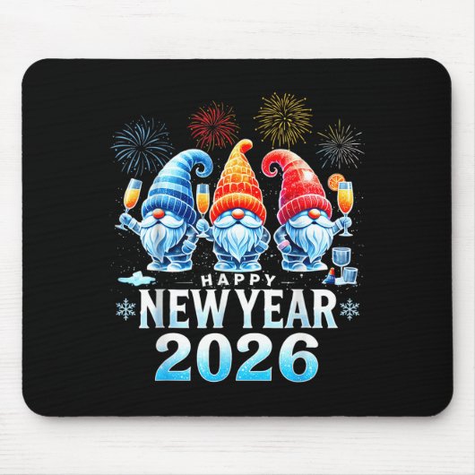 Happy New Year 2026 Gnomes Family Party New Years Mousepad (Vorne)