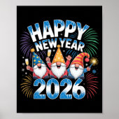 Happy New Year 2026 Gnomes Family Party New Years Poster (Vorne)