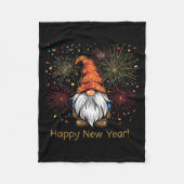 Happy New Year 2026 Gnomes Fireworks Confetti Fleecedecke (Vorderseite)