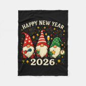 Happy New Year 2026 Gnomes Fireworks Party Fleecedecke (Vorderseite)