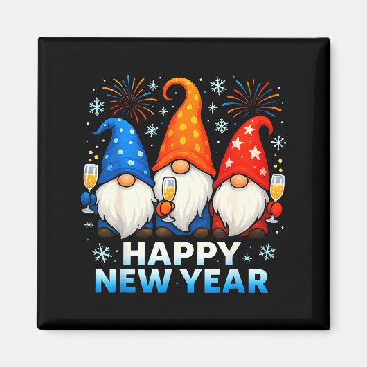 Happy New Year 2026 Gnomes Matching Family New Yea Magnet (Vorne)