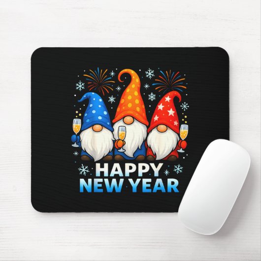 Happy New Year 2026 Gnomes Matching Family New Yea Mousepad (Mit Mouse)