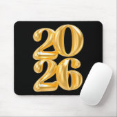 Happy New Year 2026 Gold Confetti Ballon Party Fa Mousepad (Mit Mouse)
