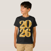 Happy New Year 2026 Gold Confetti Ballon Party Fa T-Shirt (Vorne ganz)