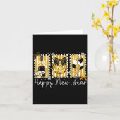 Happy New Year 2026 Gold Coquette Bow Disco Ball C Karte (Gelbe Blume)