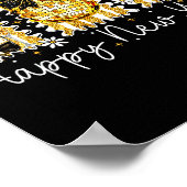 Happy New Year 2026 Gold Coquette Bow Disco Ball C Poster (Ecke)