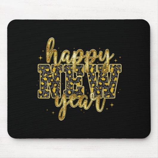 Happy New Year 2026 Gold Leopard Countdown Party F Mousepad (Vorne)