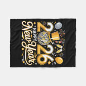 Happy New Year 2026 Gold Party Celebration Gift Fleecedecke (Vorderseite (Horizontal))
