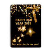 Happy New Year 2026 Gold Star Greeting Card Magnet (Vertikal)