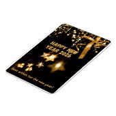 Happy New Year 2026 Gold Star Greeting Card Magnet (Linke Seite)