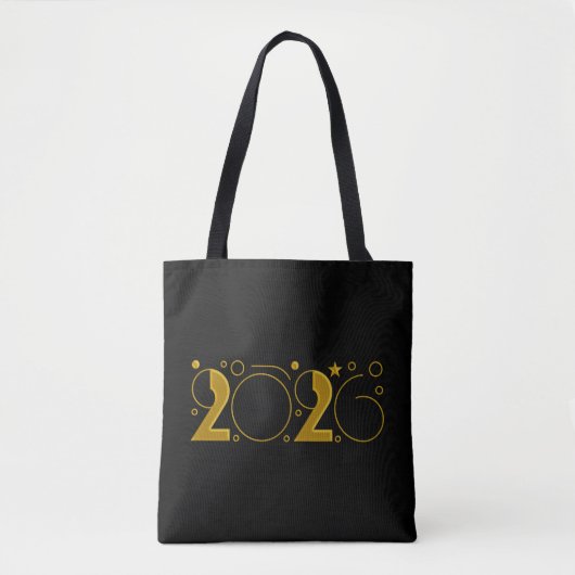 Happy New Year 2026 gold Tasche (Vorderseite)