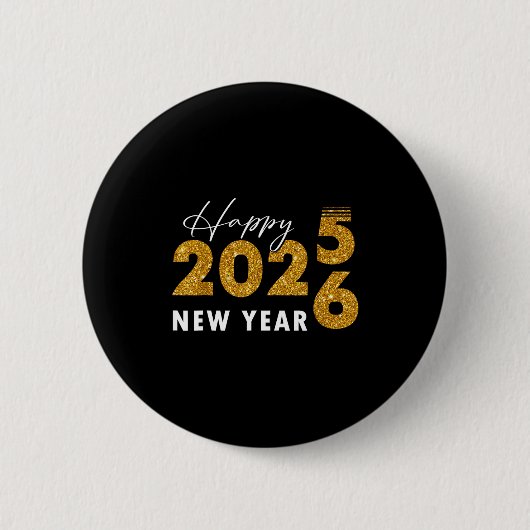 Happy New Year 2026 Goodbye 2025 Hello 2026 Button (Vorderseite)