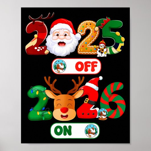 Happy New Year 2026 Goodbye 2025 Hello 2026 Christ Poster (Vorne)