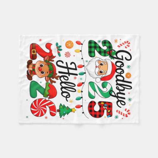 Happy New Year 2026 Goodbye 2025 Hello 2026  Fleecedecke (Vorderseite (Horizontal))