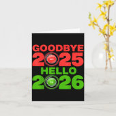 Happy New Year 2026 Goodbye 2025 Hello 2026 Karte (Gelbe Blume)