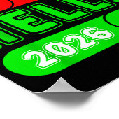 Happy New Year 2026 Goodbye 2025 Hello 2026 Matchi Poster (Ecke)