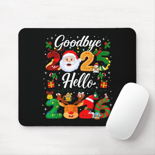 Happy New Year 2026 Goodbye 2025 Hello 2026 Mousepad (Mit Mouse)