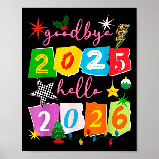 Happy New Year 2026 Goodbye 2025 Hello 2026  Poster (Vorne)