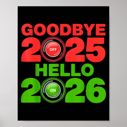 Happy New Year 2026 Goodbye 2025 Hello 2026 Poster (Vorne)