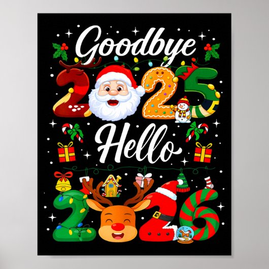 Happy New Year 2026 Goodbye 2025 Hello 2026 Poster (Vorne)