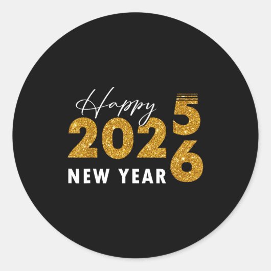 Happy New Year 2026 Goodbye 2025 Hello 2026  Runder Aufkleber (Vorderseite)