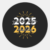 Happy New Year 2026 Goodbye 2025 Hello 2026 Runder Aufkleber (Vorderseite)