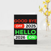 Happy New Year 2026 Goodbye 2025 Hello 2026 Women  Karte (Gelbe Blume)