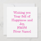 Happy New Year 2026 Greeting Card with Cute Bunny Karte (Rückseite)