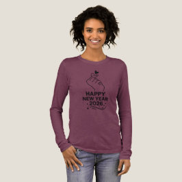 Happy New Year 2026 Hand Heart Long Sleeve Shirt