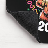 Happy New Year 2026 Highland Cow & Party Hat N Mousepad (Ecke)