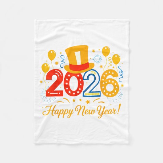 Happy New Year 2026 Holiday Party Family Celebrati Fleecedecke (Vorderseite)