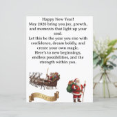 Happy New Year 2026 – Inspirational Greeting Card (Stehend Vorderseite)