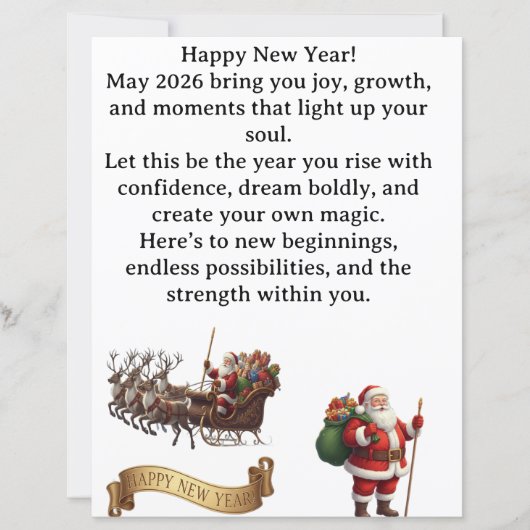 Happy New Year 2026 – Inspirational Greeting Card (Vorderseite)