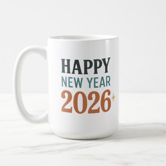 Happy New Year 2026 Kaffeetasse (Links)
