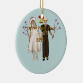 Happy New Year 2026 Keramik Ornament (Rechts)