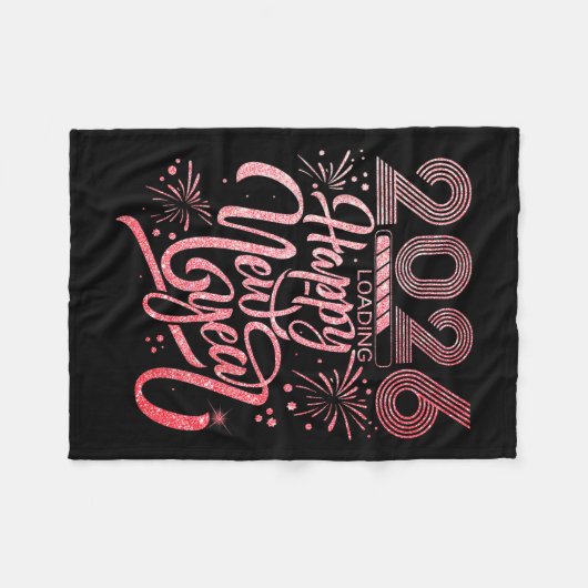 Happy New Year 2026 Loading Fireworks Party Fleecedecke (Vorderseite (Horizontal))