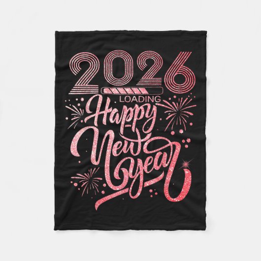 Happy New Year 2026 Loading Fireworks Party Fleecedecke (Vorderseite)