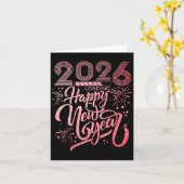 Happy New Year 2026 Loading Fireworks Party Karte (Gelbe Blume)